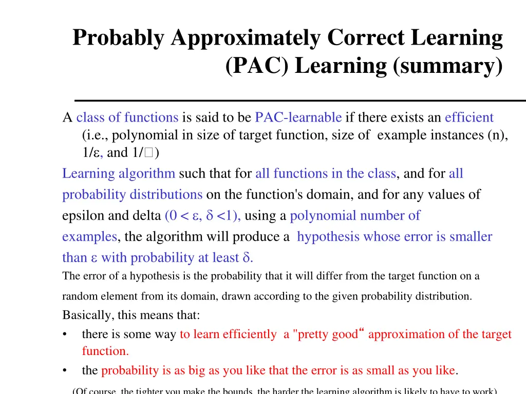 probably approximately correct learning 2