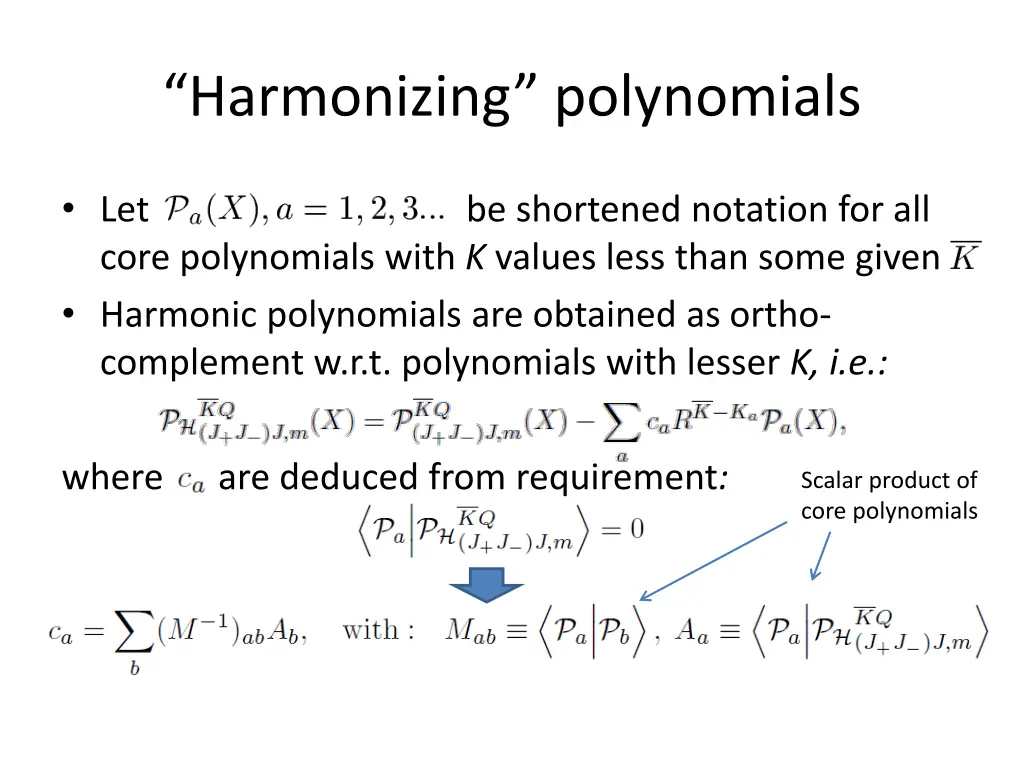 harmonizing polynomials