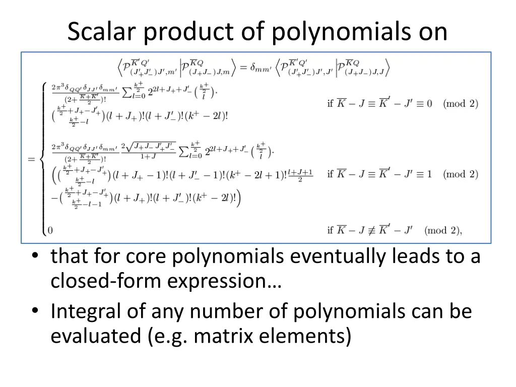 scalar product of polynomials on hyper sphere