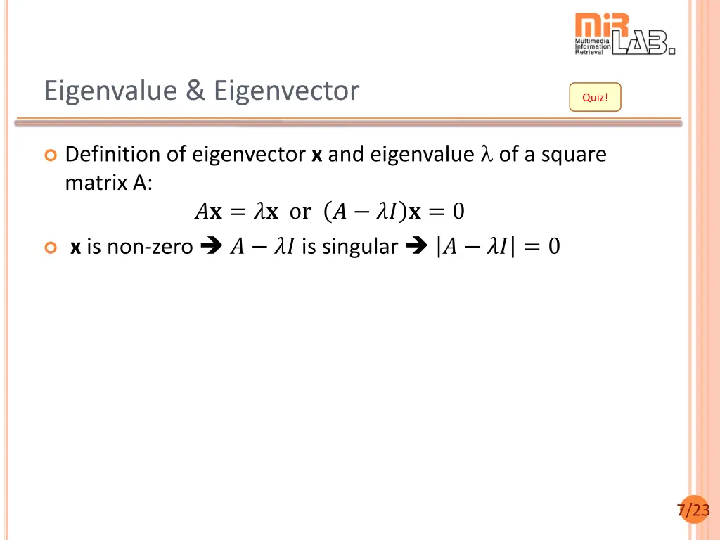 eigenvalue eigenvector