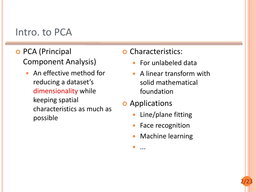 intro to pca