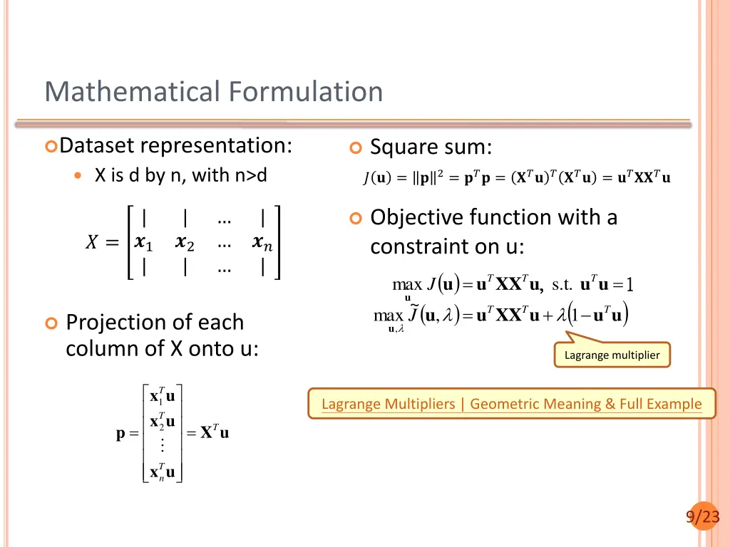 mathematical formulation