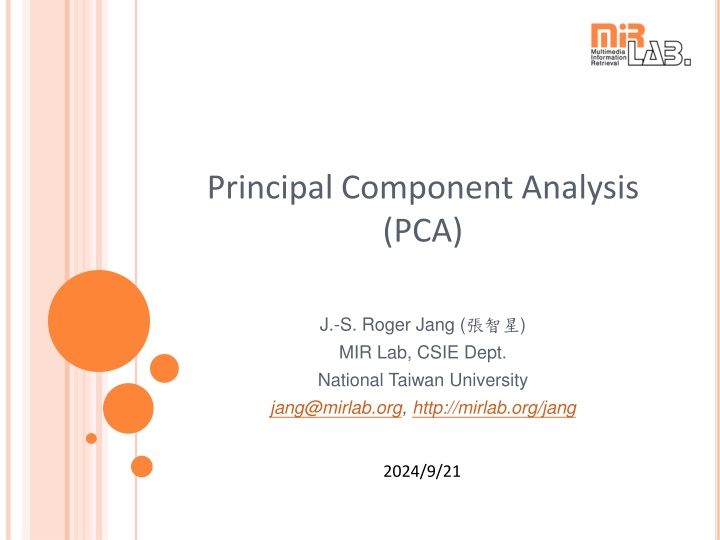 principal component analysis pca