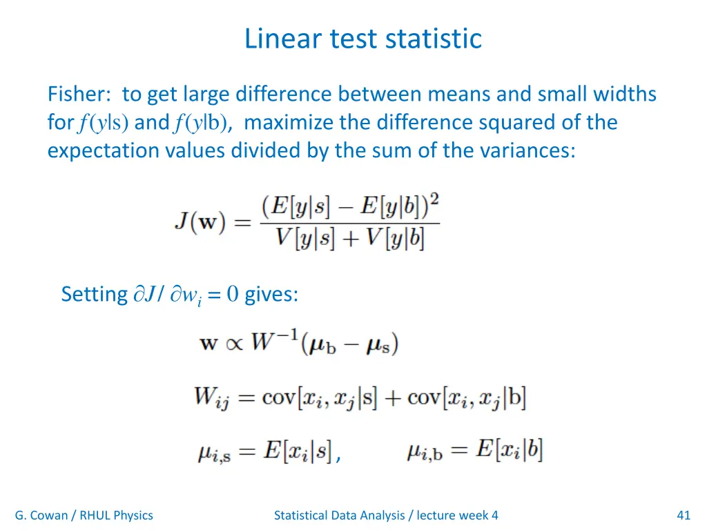 linear test statistic 1