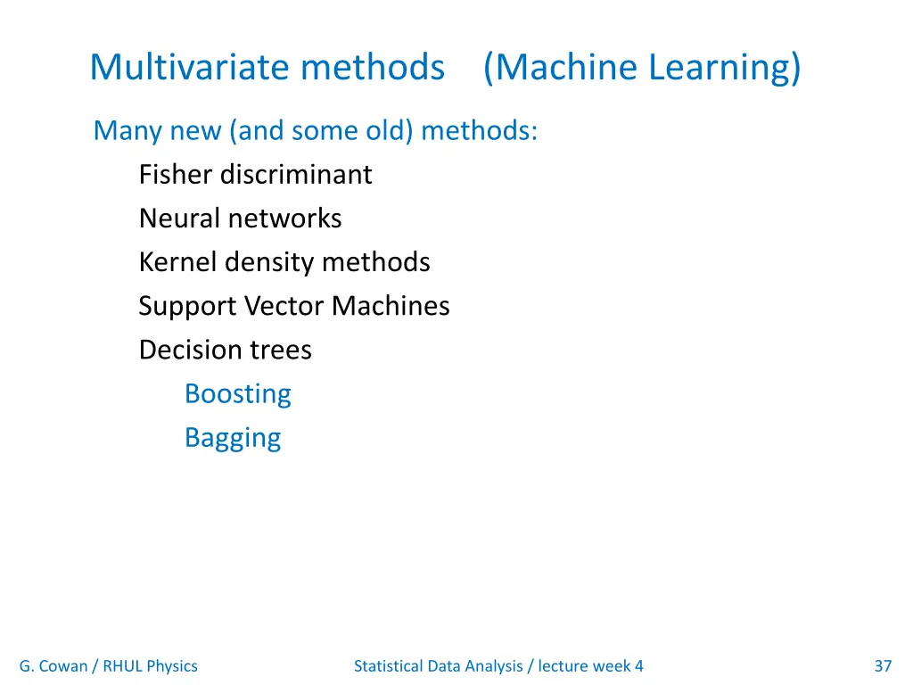 multivariate methods machine learning