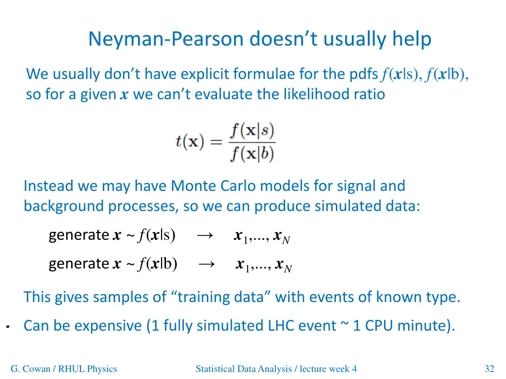 neyman pearson doesn t usually help