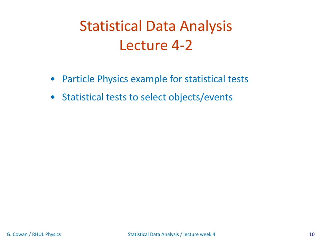 statistical data analysis lecture 4 2