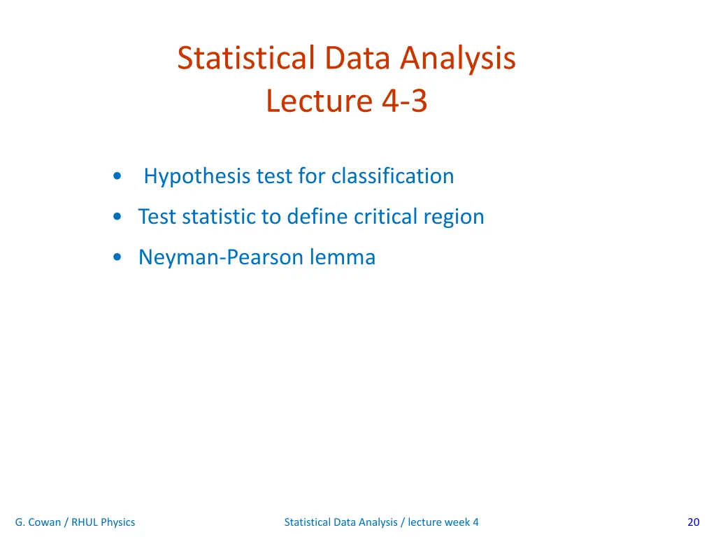 statistical data analysis lecture 4 3