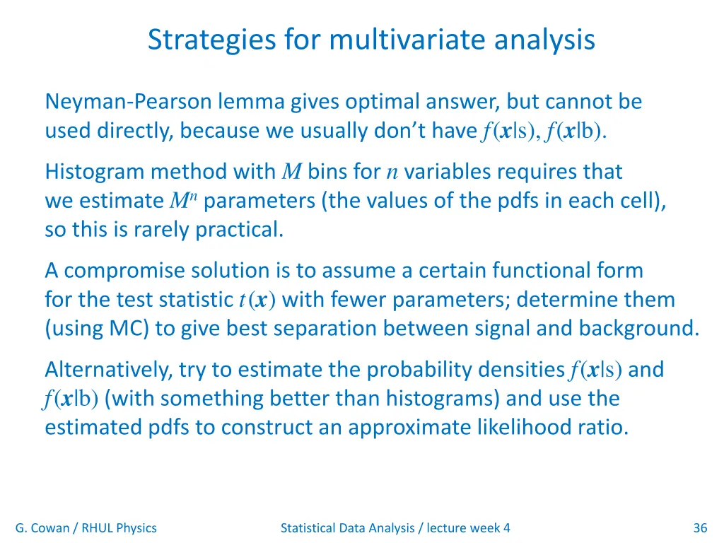 strategies for multivariate analysis