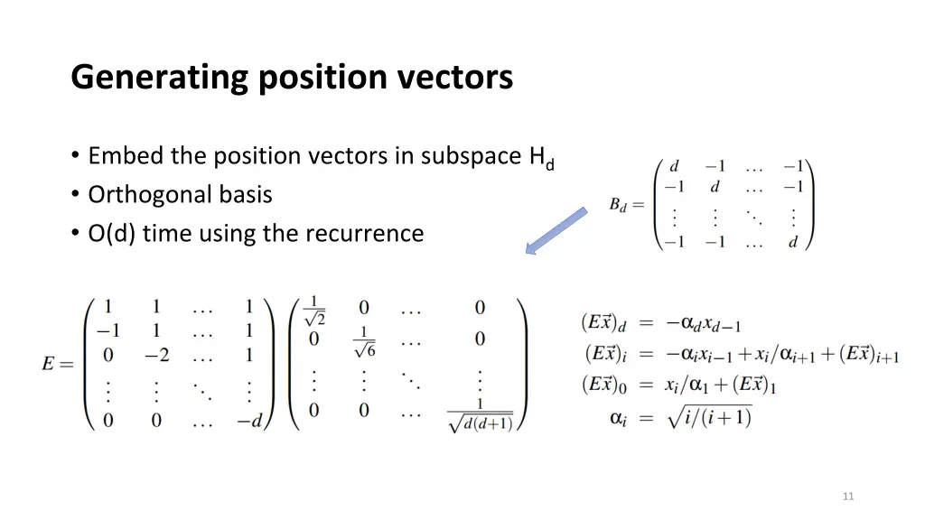 generating position vectors