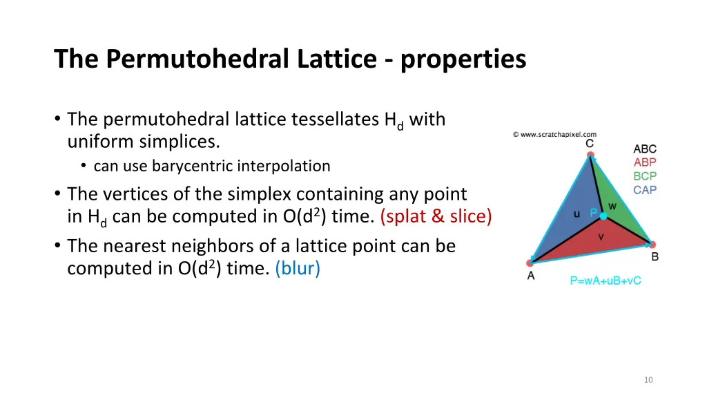 the permutohedral lattice properties