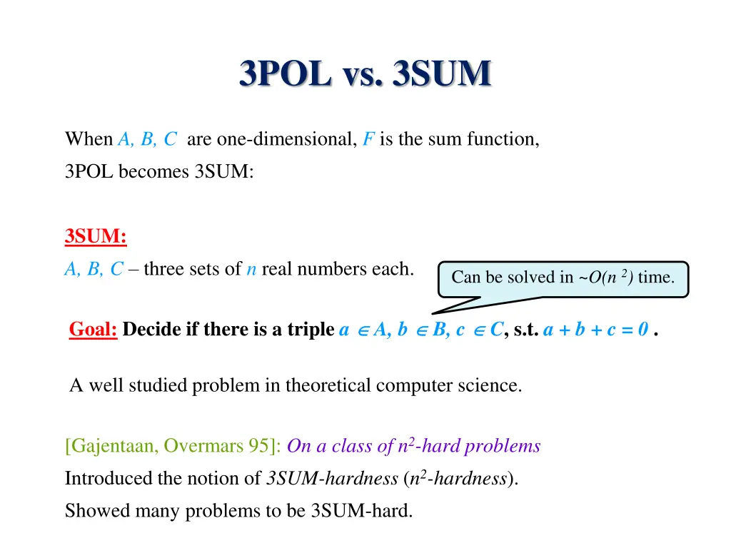 3pol vs 3sum