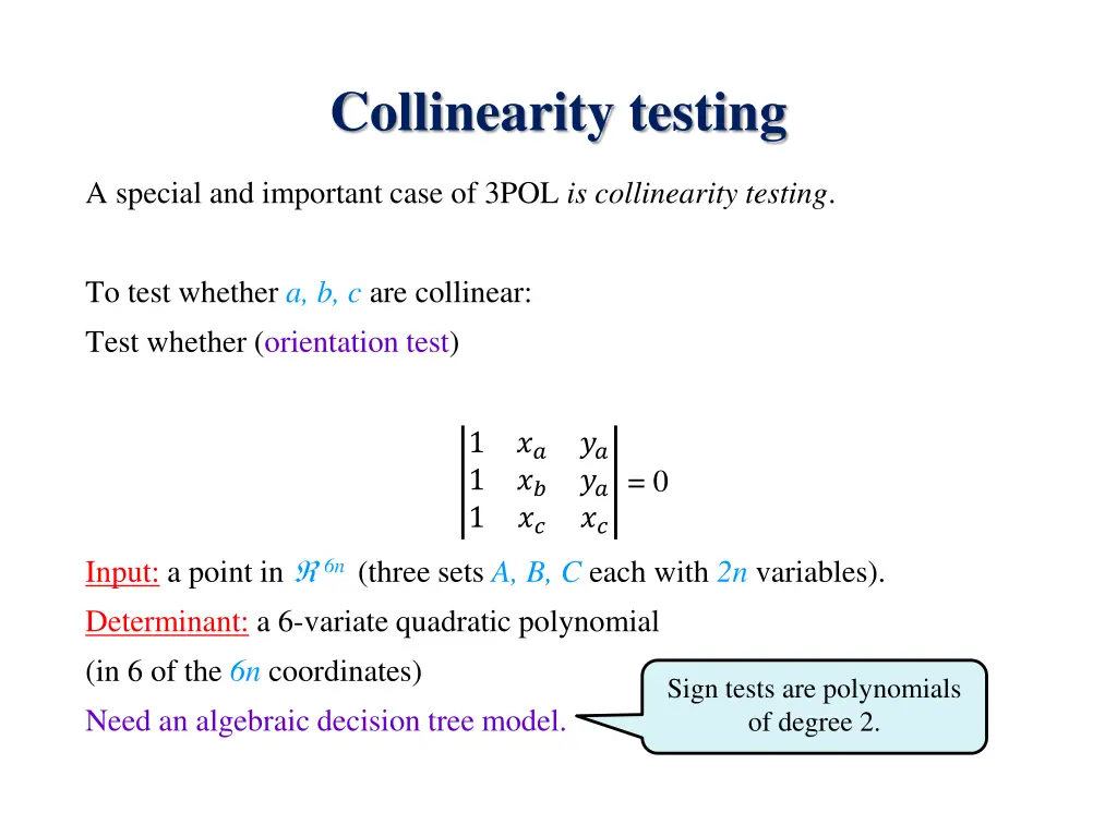 collinearity testing