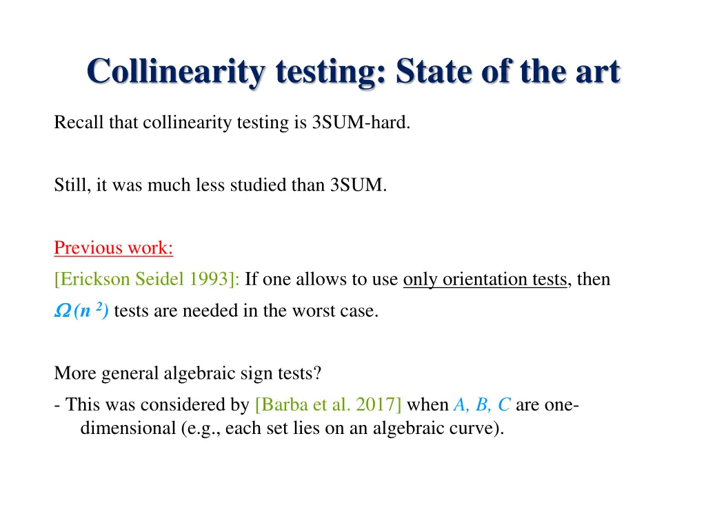 collinearity testing state of the art