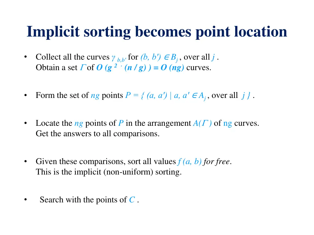 implicit sorting becomes point location