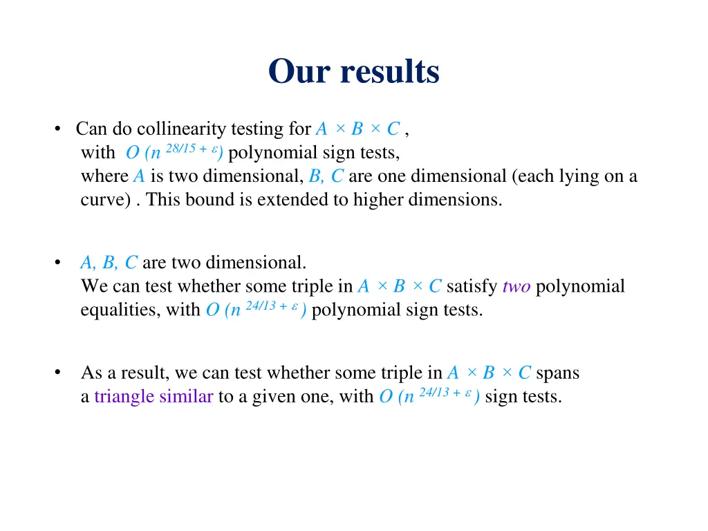 our results