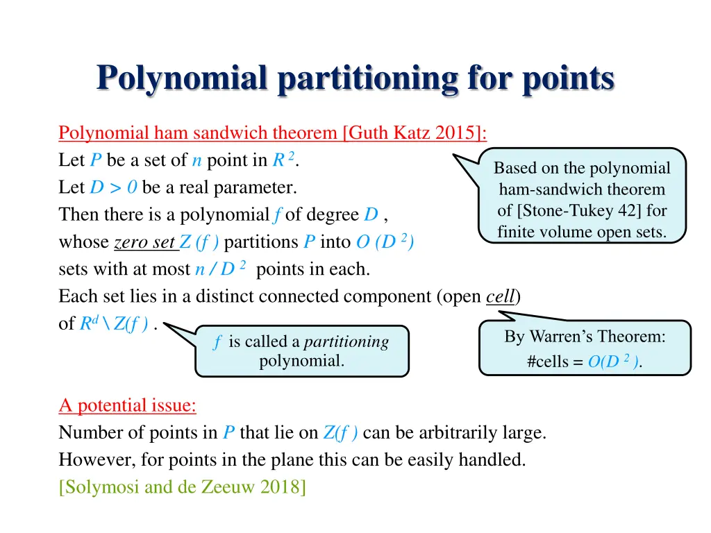 polynomial partitioning for points