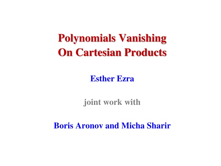 polynomials vanishing on cartesian products