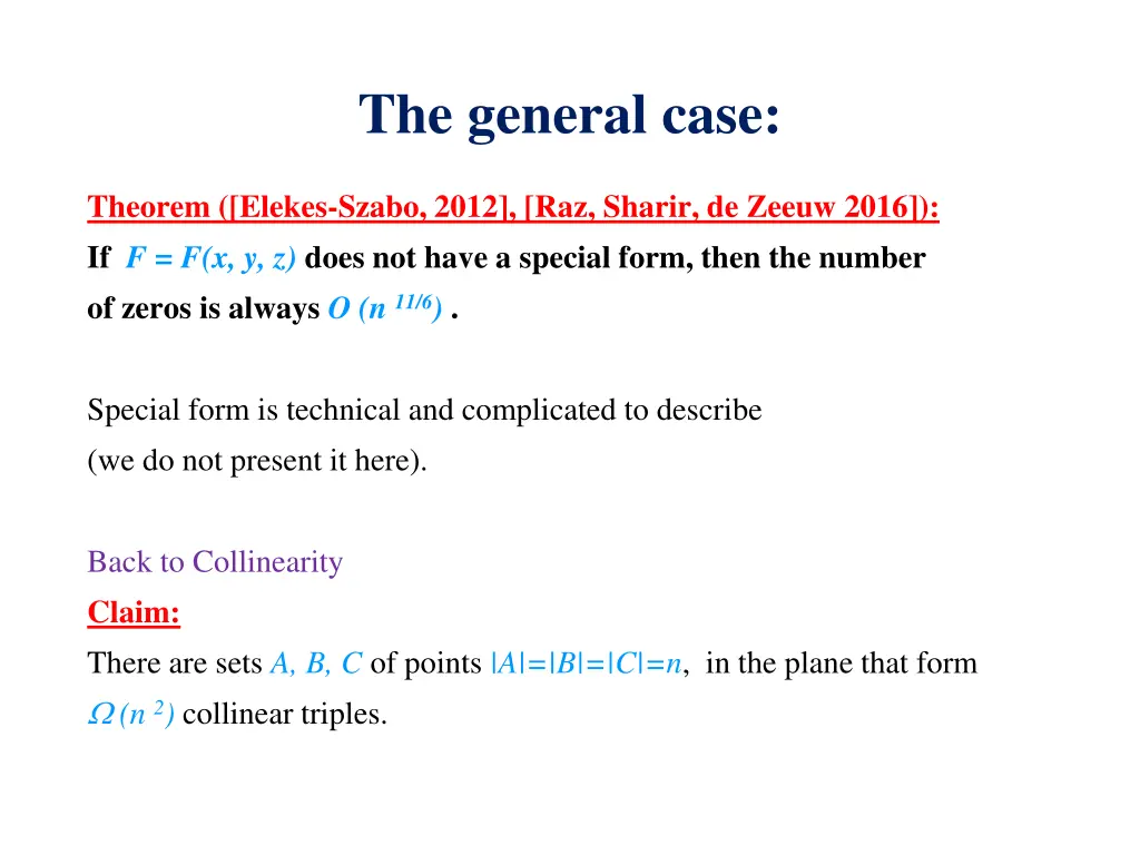 the general case