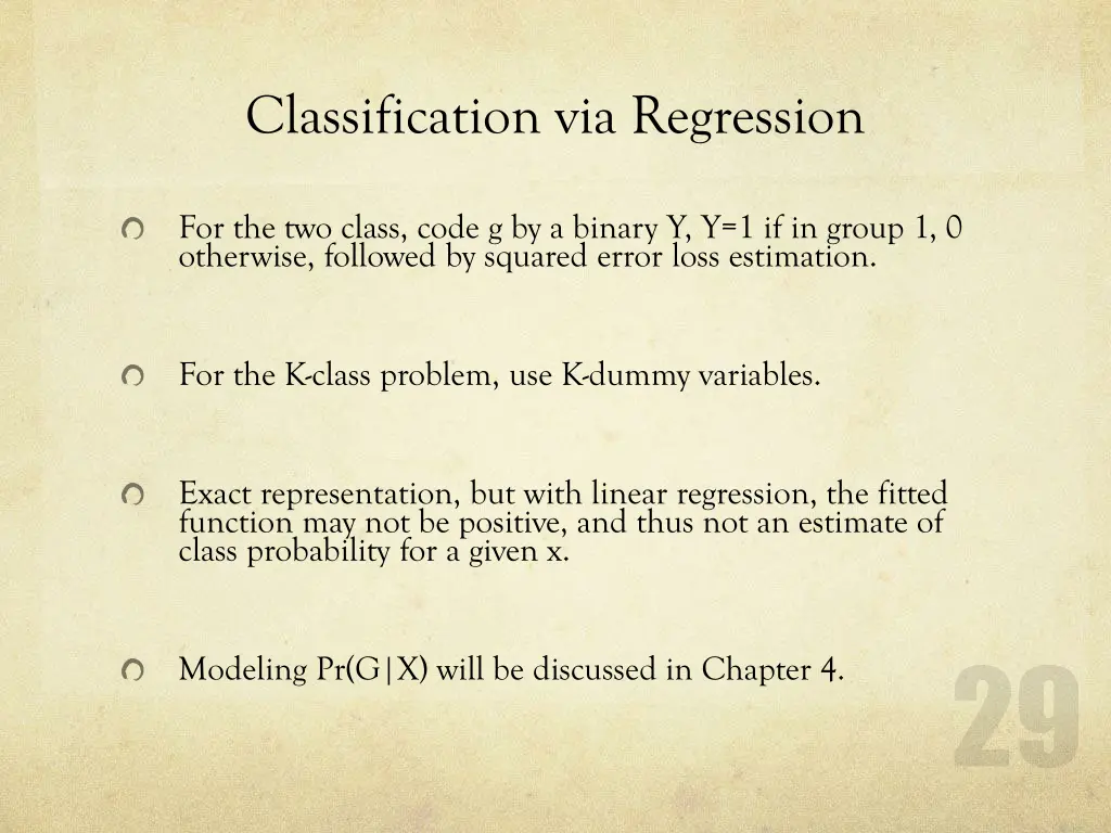 classification via regression