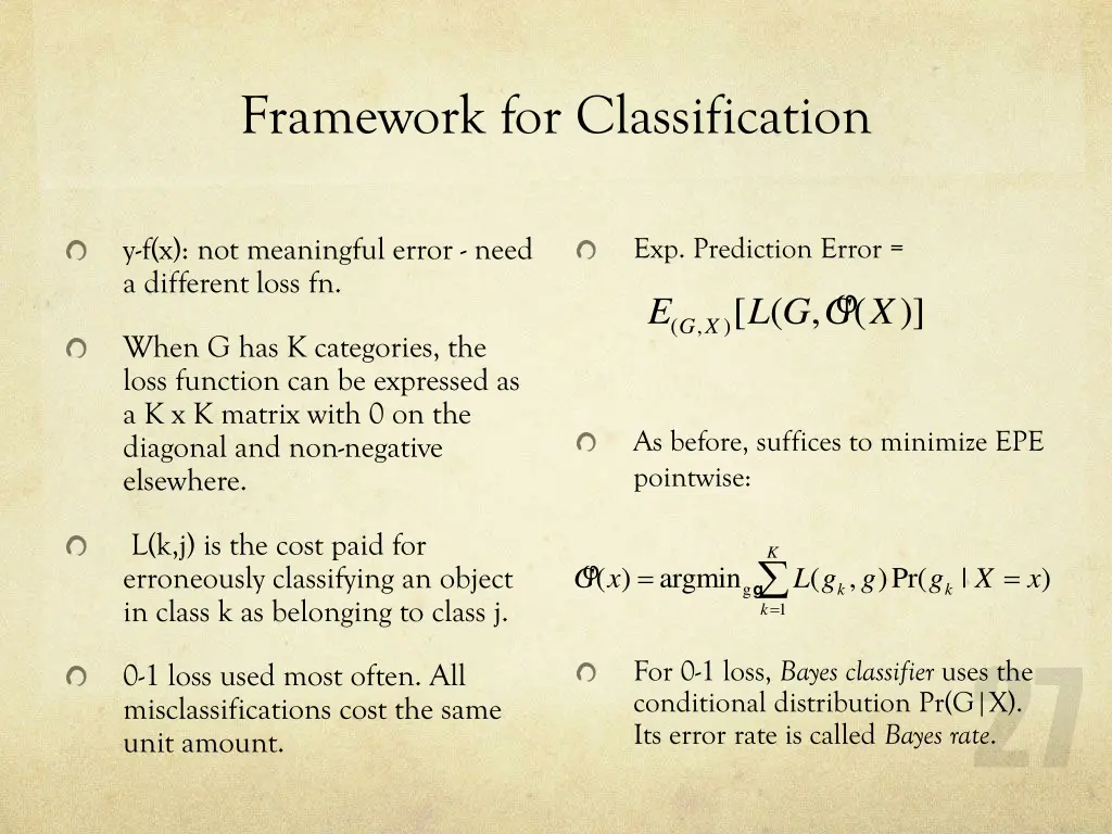 framework for classification