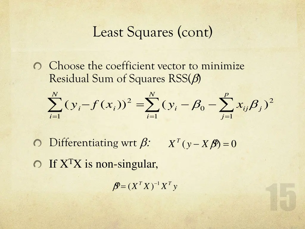 least squares cont