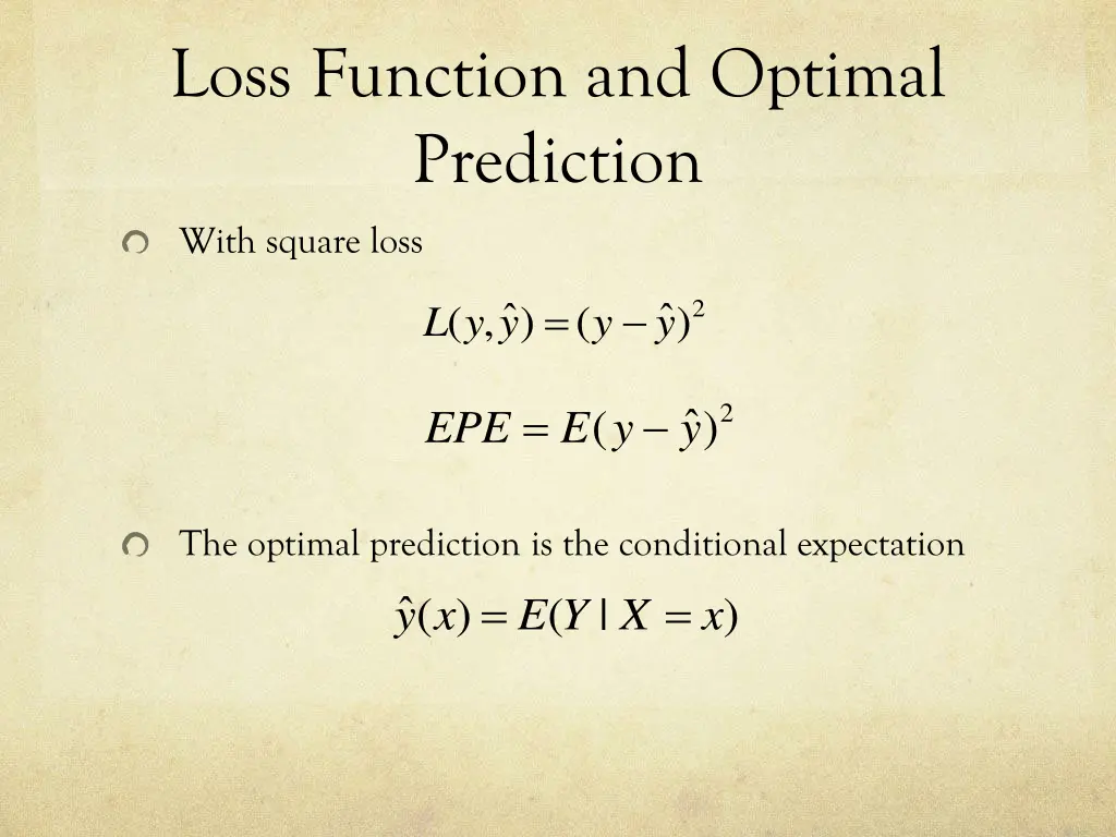 loss function and optimal prediction 1