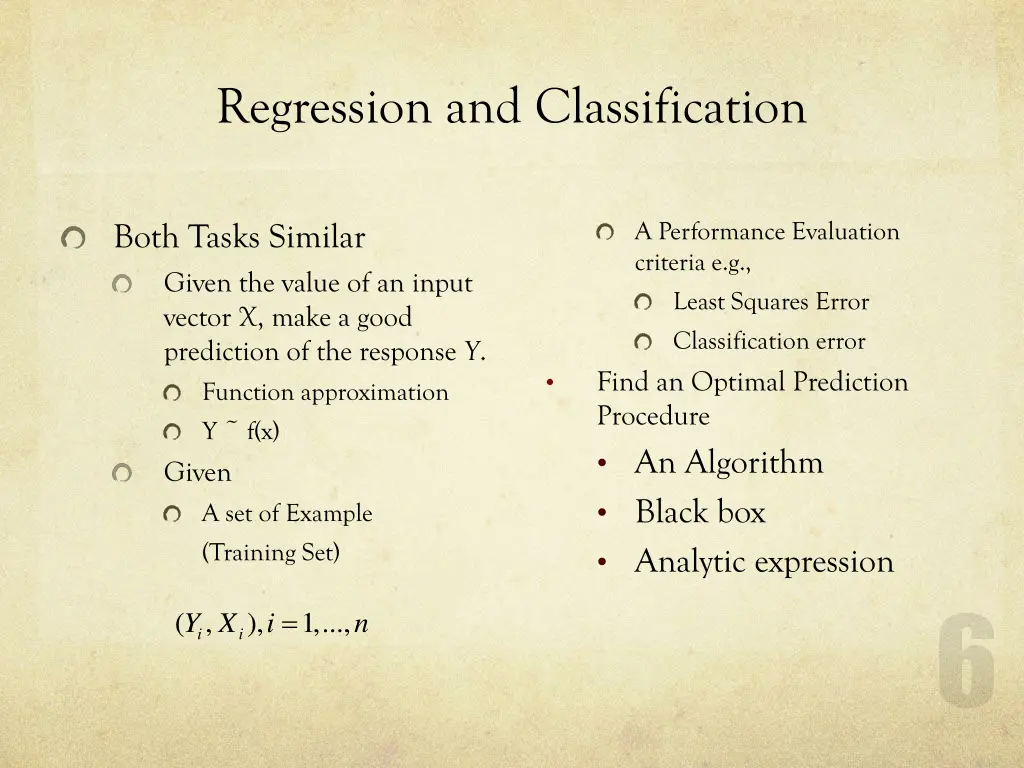 regression and classification