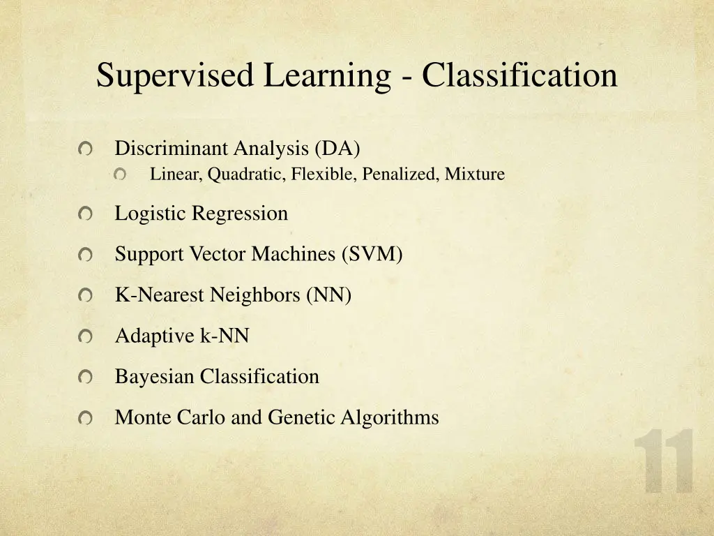 supervised learning classification