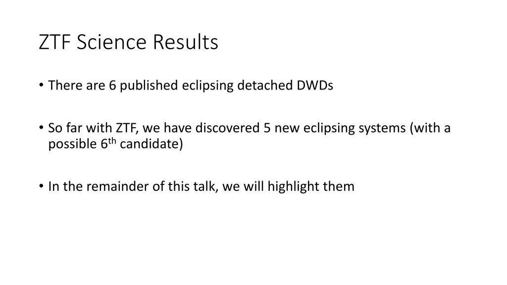 ztf science results