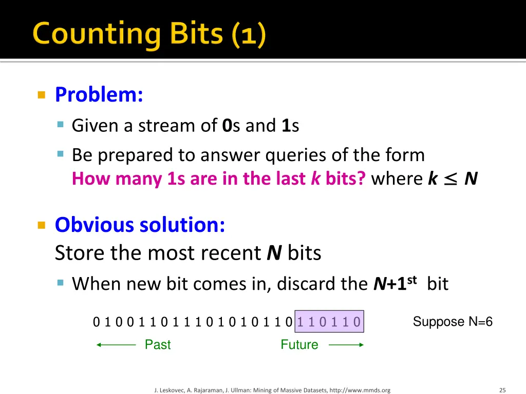 problem given a stream of 0 s and 1 s be prepared