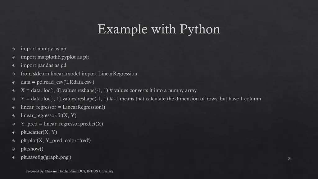 example with python