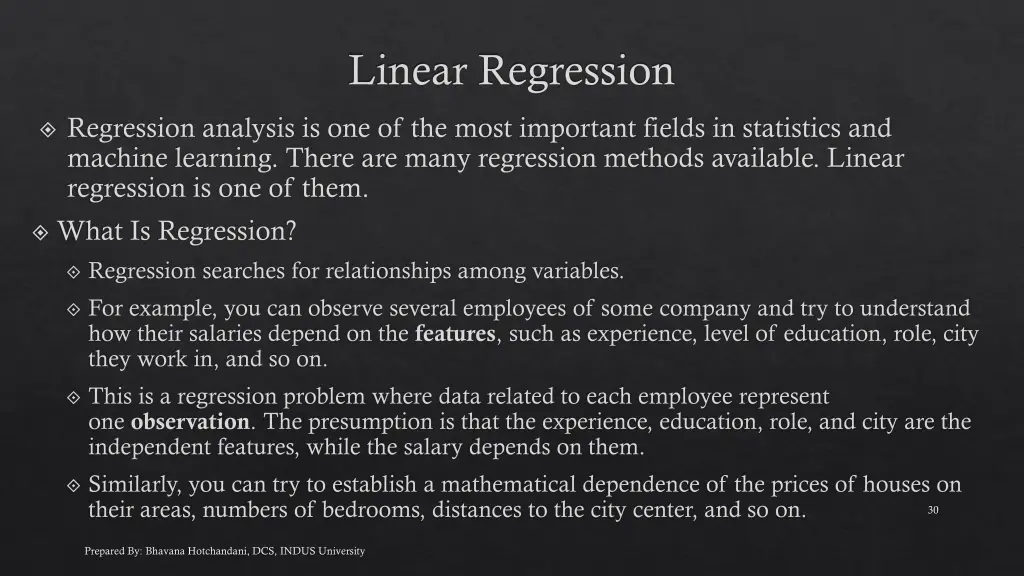 linear regression