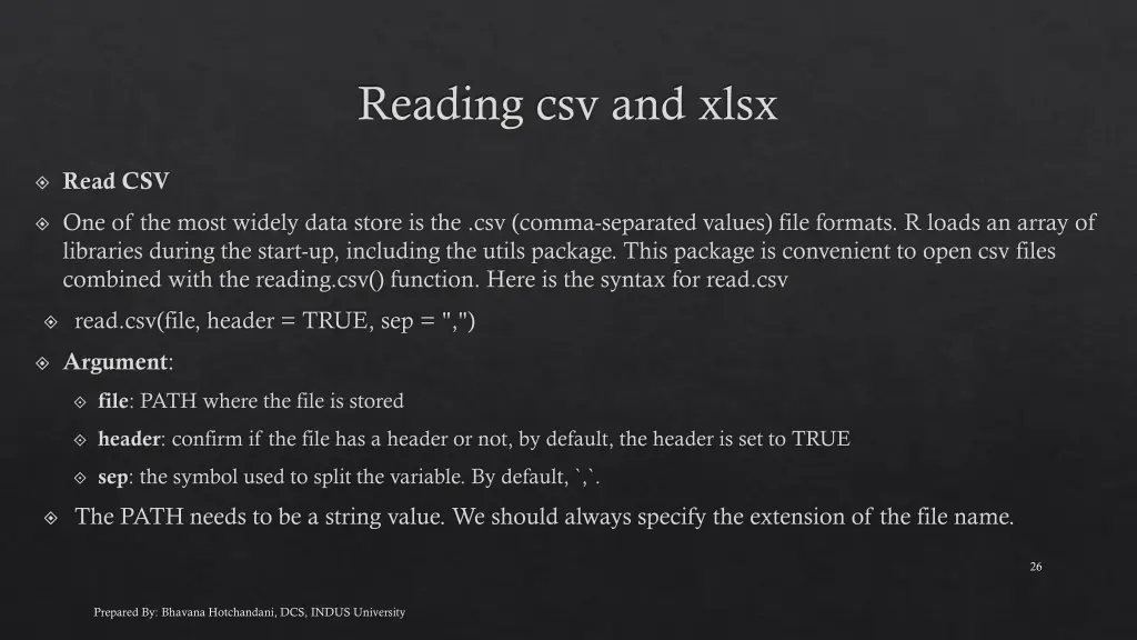 reading csv and xlsx