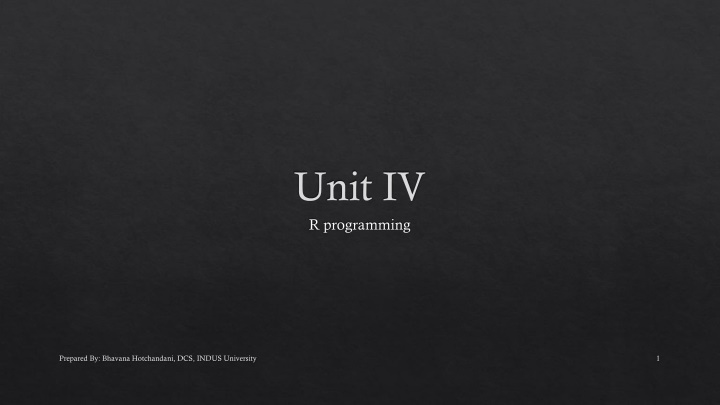 unit iv r programming