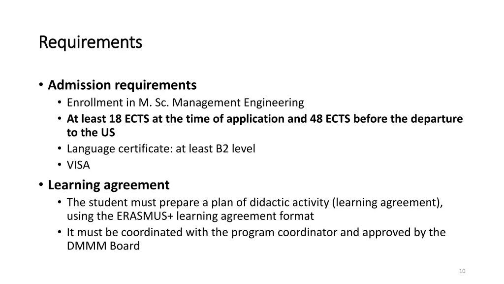 requirements requirements