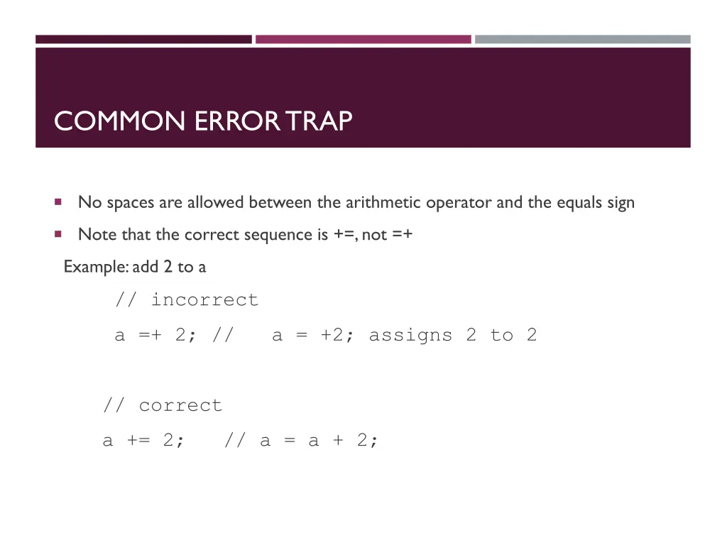 common error trap