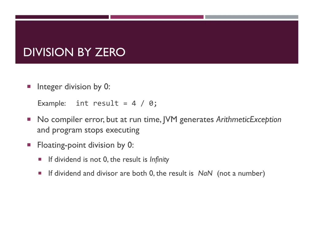 division by zero