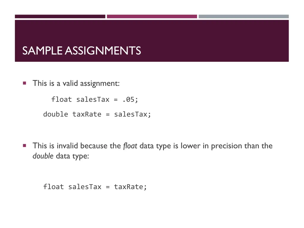 sample assignments