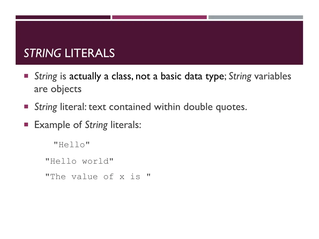 string literals