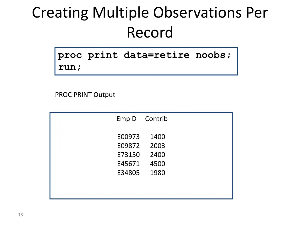 creating multiple observations per record