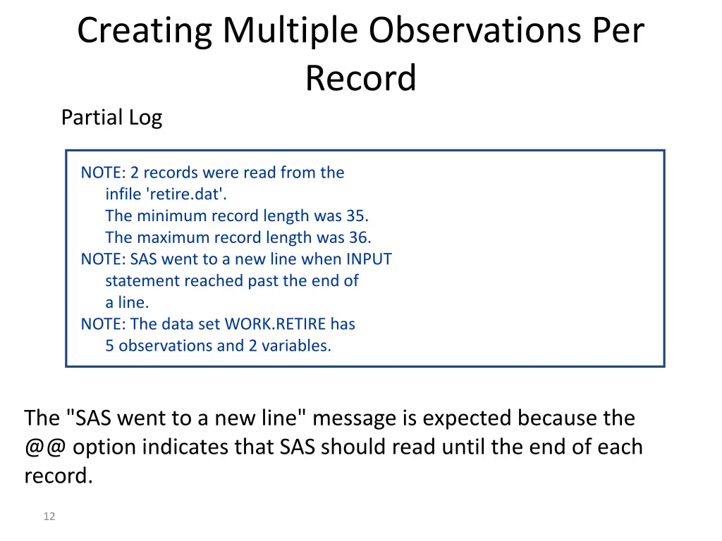 creating multiple observations per record partial