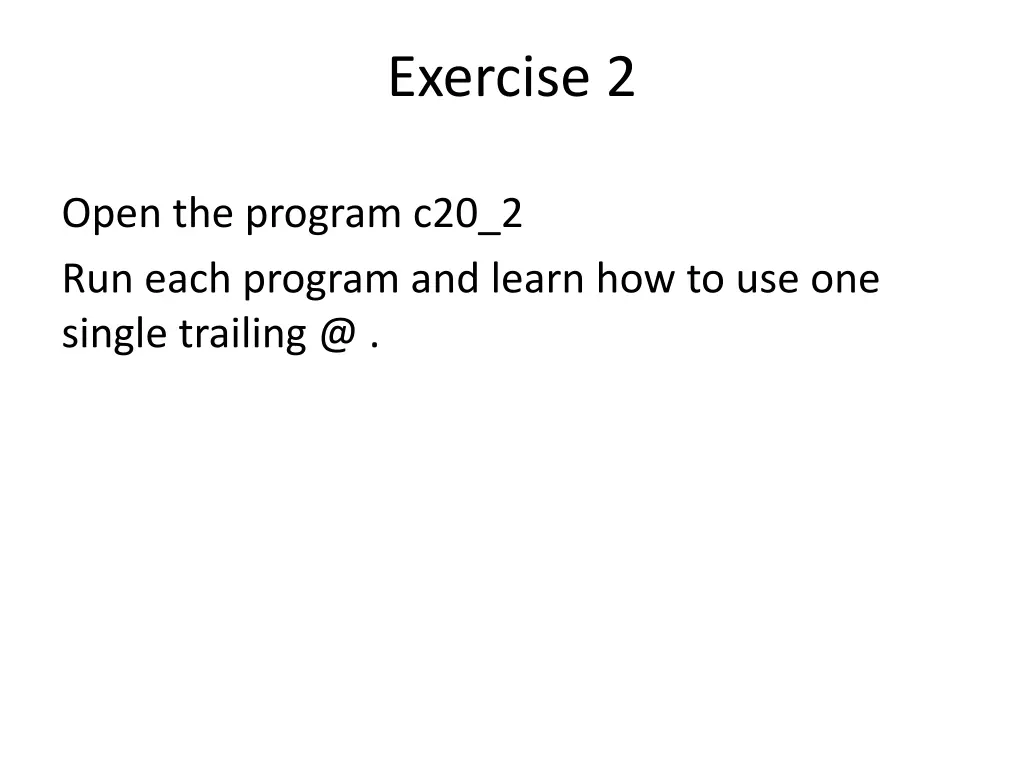 exercise 2