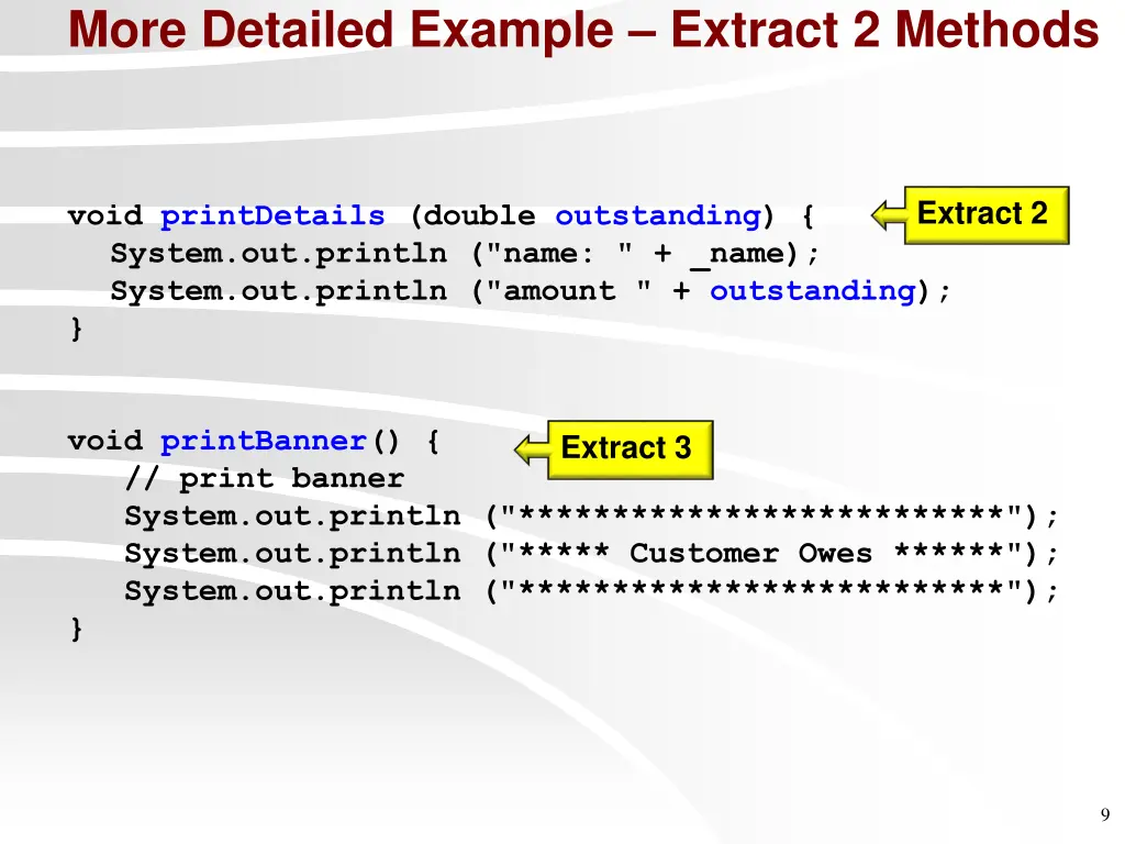 more detailed example extract 2 methods