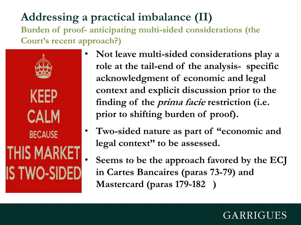 addressing a practical imbalance ii burden