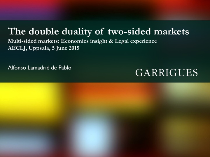 the double duality of two sided markets multi