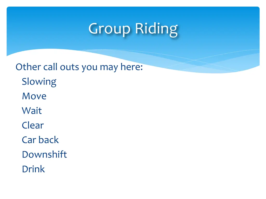 group riding 6