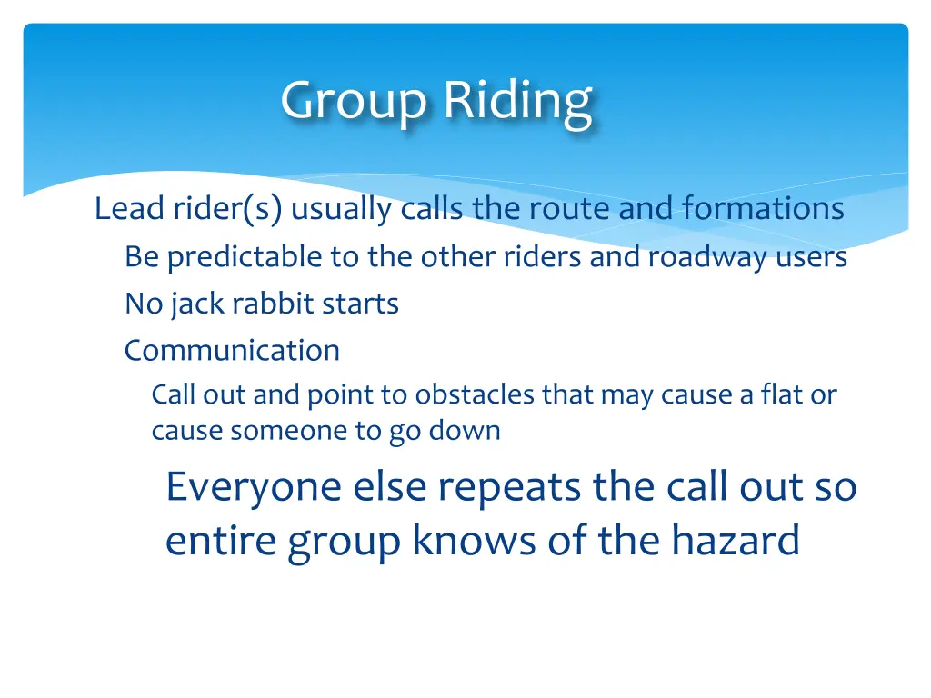 group riding