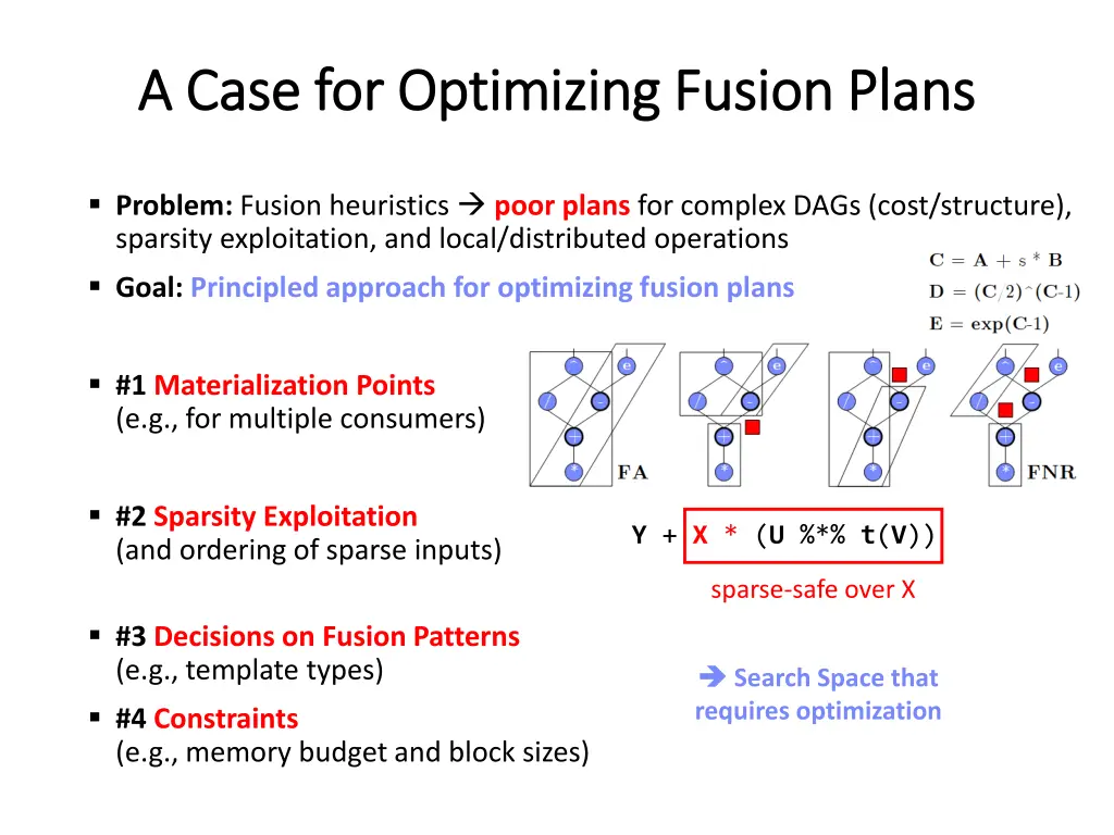 a case for optimizing fusion plans a case