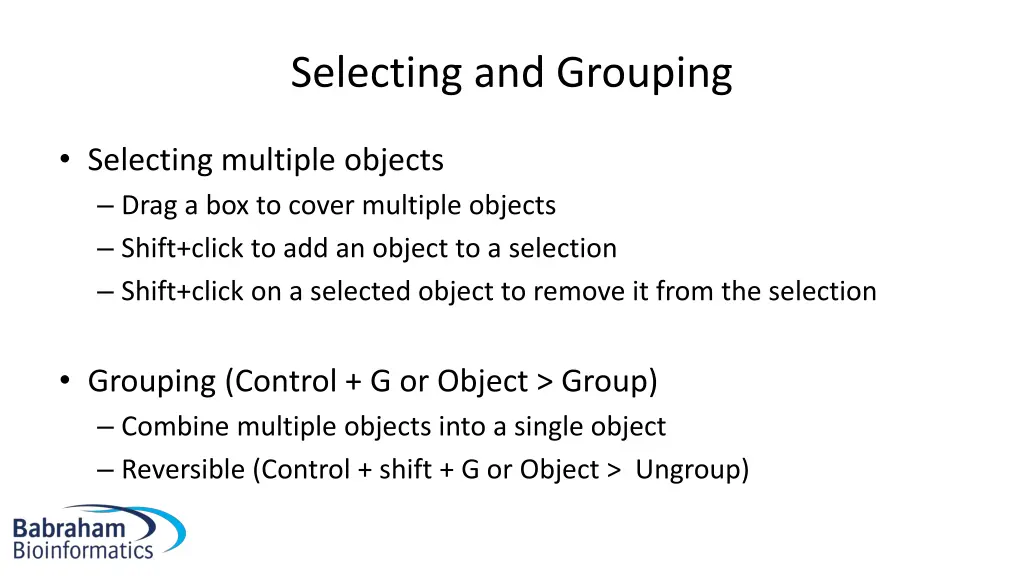 selecting and grouping